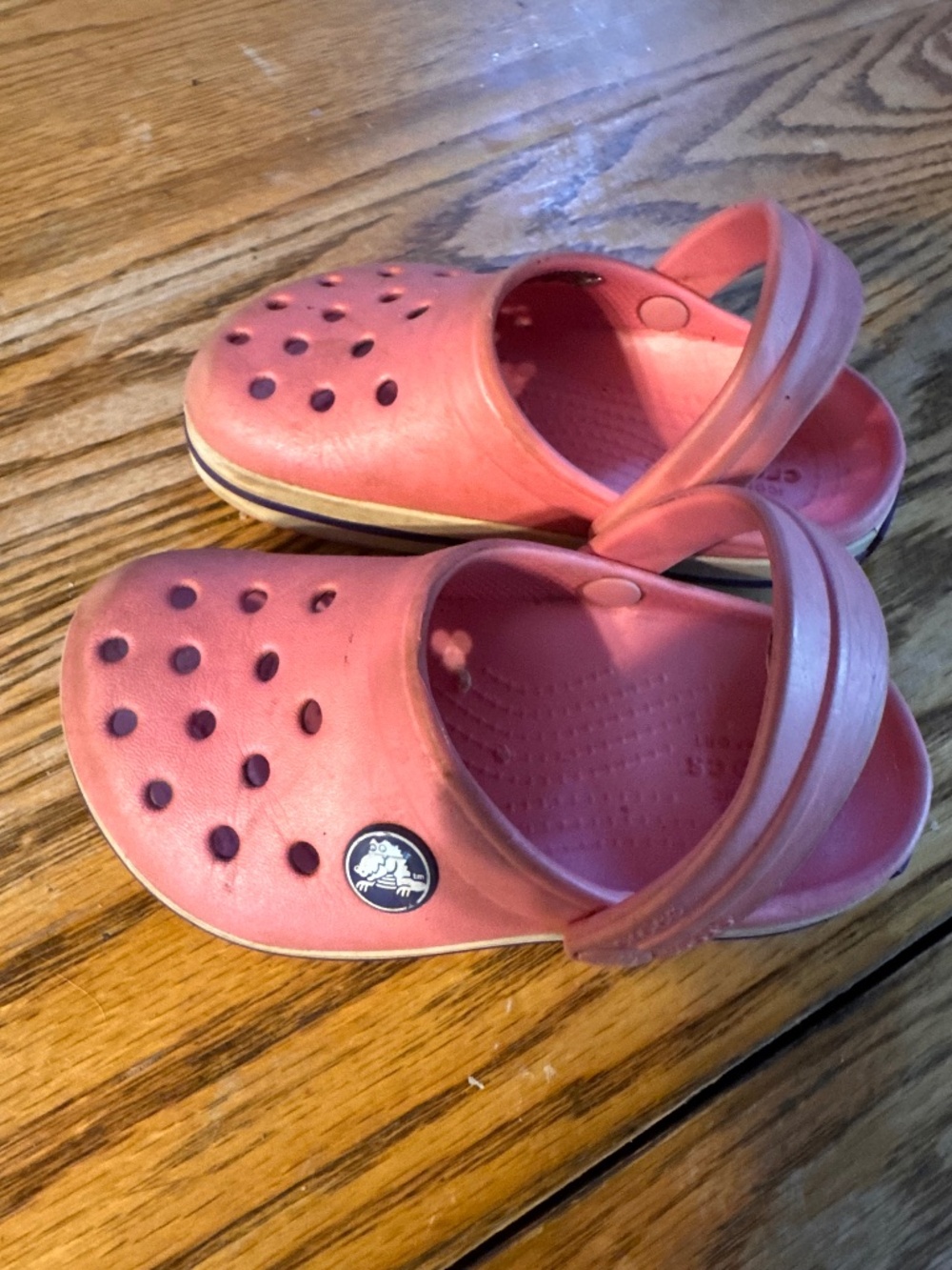 CROCS sandal shoes toddler size 8 Pink Slip-On Clogs with Back Strap